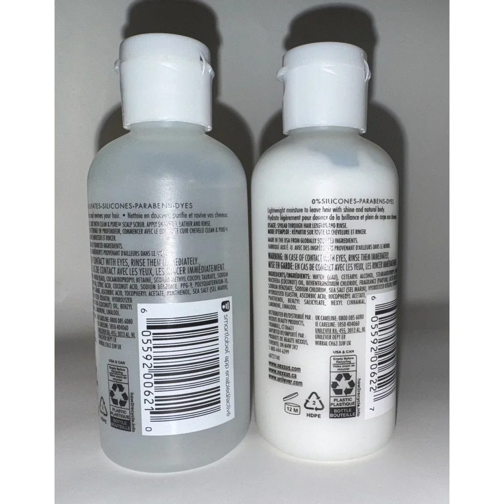 10 Nexxus Clean & Pure Nourishing Detox 8 Shampoo 2 Conditioner  3 fl oz Travel